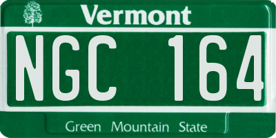 VT license plate NGC164