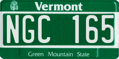 VT license plate NGC165
