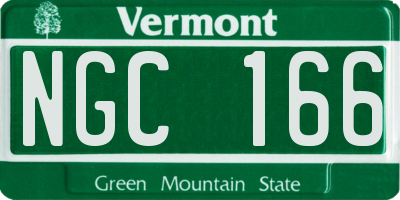 VT license plate NGC166