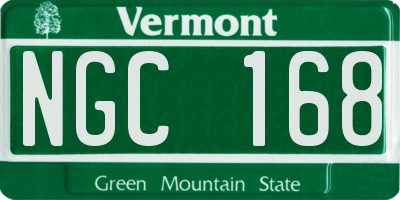 VT license plate NGC168