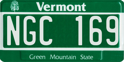 VT license plate NGC169