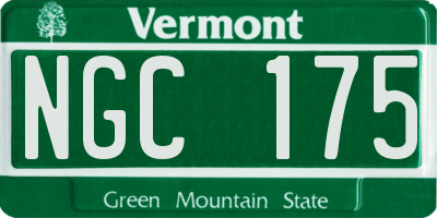 VT license plate NGC175