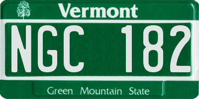 VT license plate NGC182