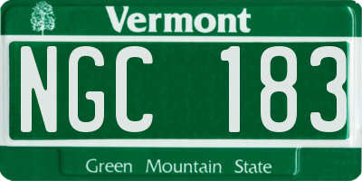 VT license plate NGC183