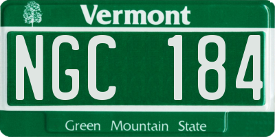 VT license plate NGC184