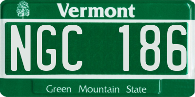VT license plate NGC186