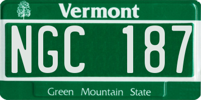 VT license plate NGC187