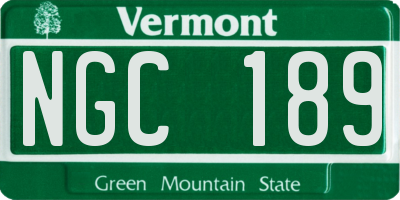 VT license plate NGC189