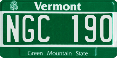 VT license plate NGC190