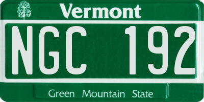 VT license plate NGC192