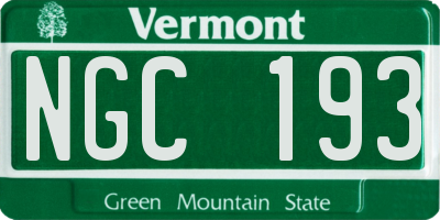 VT license plate NGC193