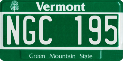 VT license plate NGC195