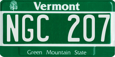 VT license plate NGC207