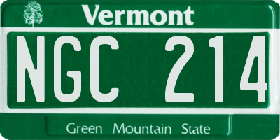 VT license plate NGC214
