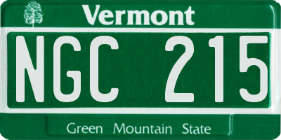 VT license plate NGC215