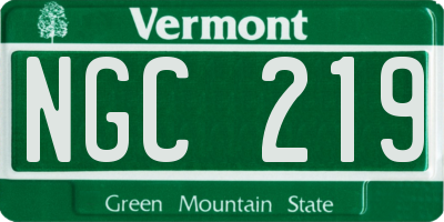 VT license plate NGC219