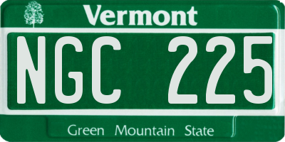 VT license plate NGC225
