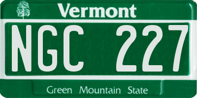 VT license plate NGC227