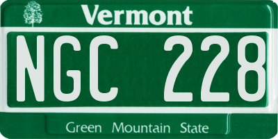 VT license plate NGC228