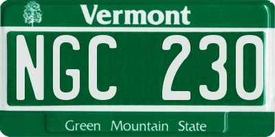VT license plate NGC230