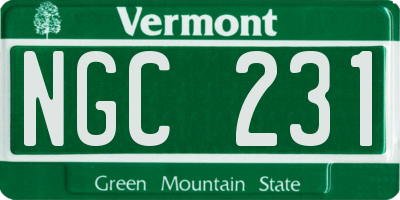 VT license plate NGC231