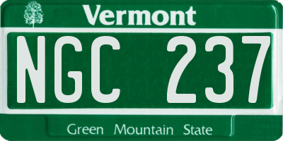 VT license plate NGC237