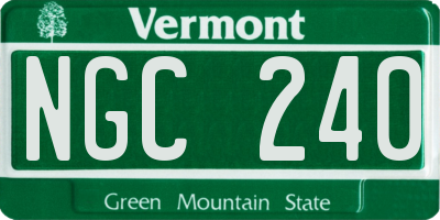 VT license plate NGC240
