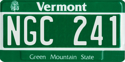 VT license plate NGC241