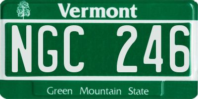 VT license plate NGC246