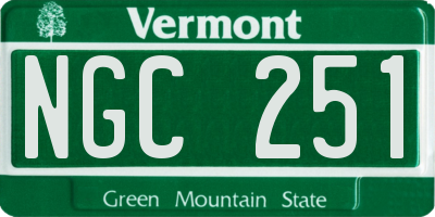 VT license plate NGC251