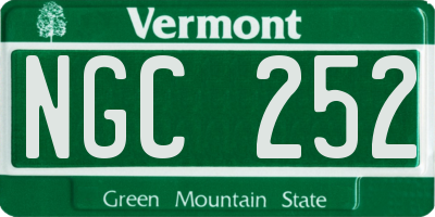 VT license plate NGC252