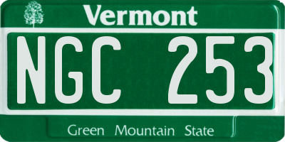 VT license plate NGC253