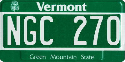 VT license plate NGC270