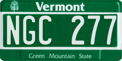VT license plate NGC277