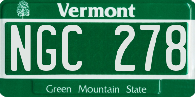 VT license plate NGC278
