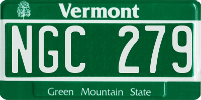 VT license plate NGC279