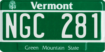 VT license plate NGC281