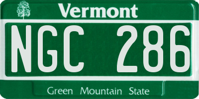 VT license plate NGC286