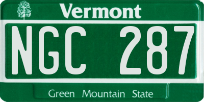 VT license plate NGC287