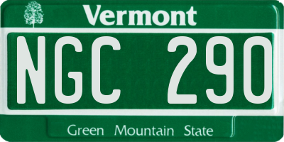 VT license plate NGC290