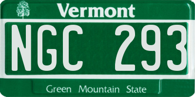 VT license plate NGC293