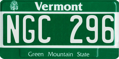 VT license plate NGC296