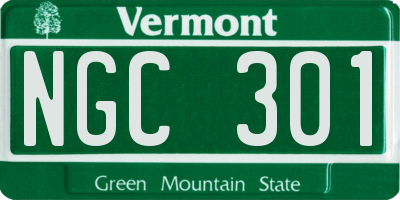 VT license plate NGC301