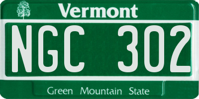 VT license plate NGC302