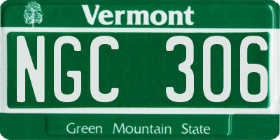 VT license plate NGC306