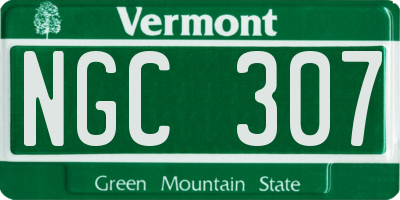 VT license plate NGC307