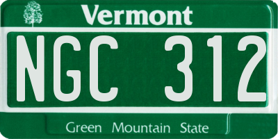 VT license plate NGC312