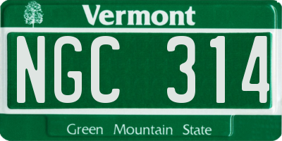 VT license plate NGC314