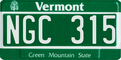 VT license plate NGC315