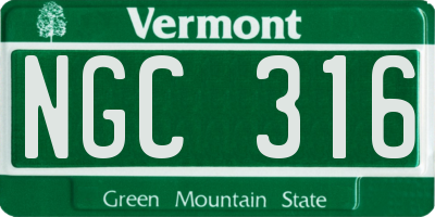 VT license plate NGC316